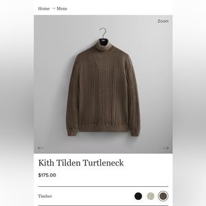 Kith Turtleneck. Brown. Size M. Never worn. Measurements in pics.